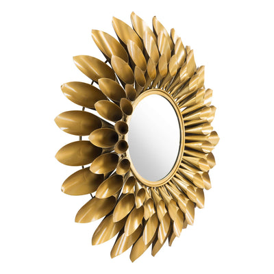 Sunflower Round Mirror Gold